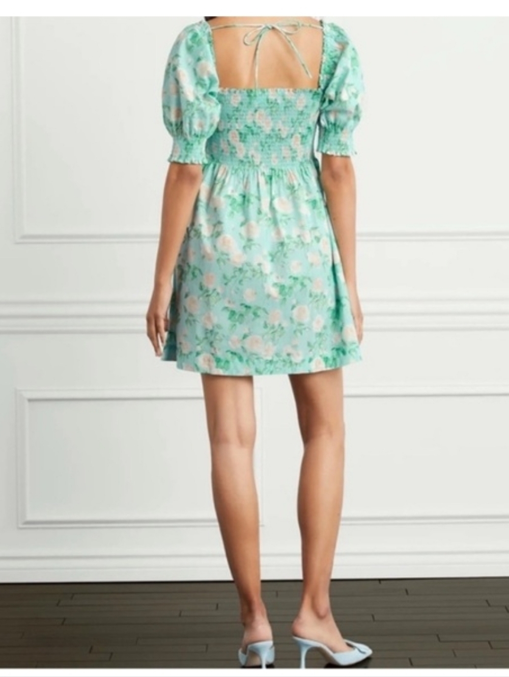 Hill House Athena Nap Dress in "Blue Roses Poplin" size small NWOT - Picture 2 of 12